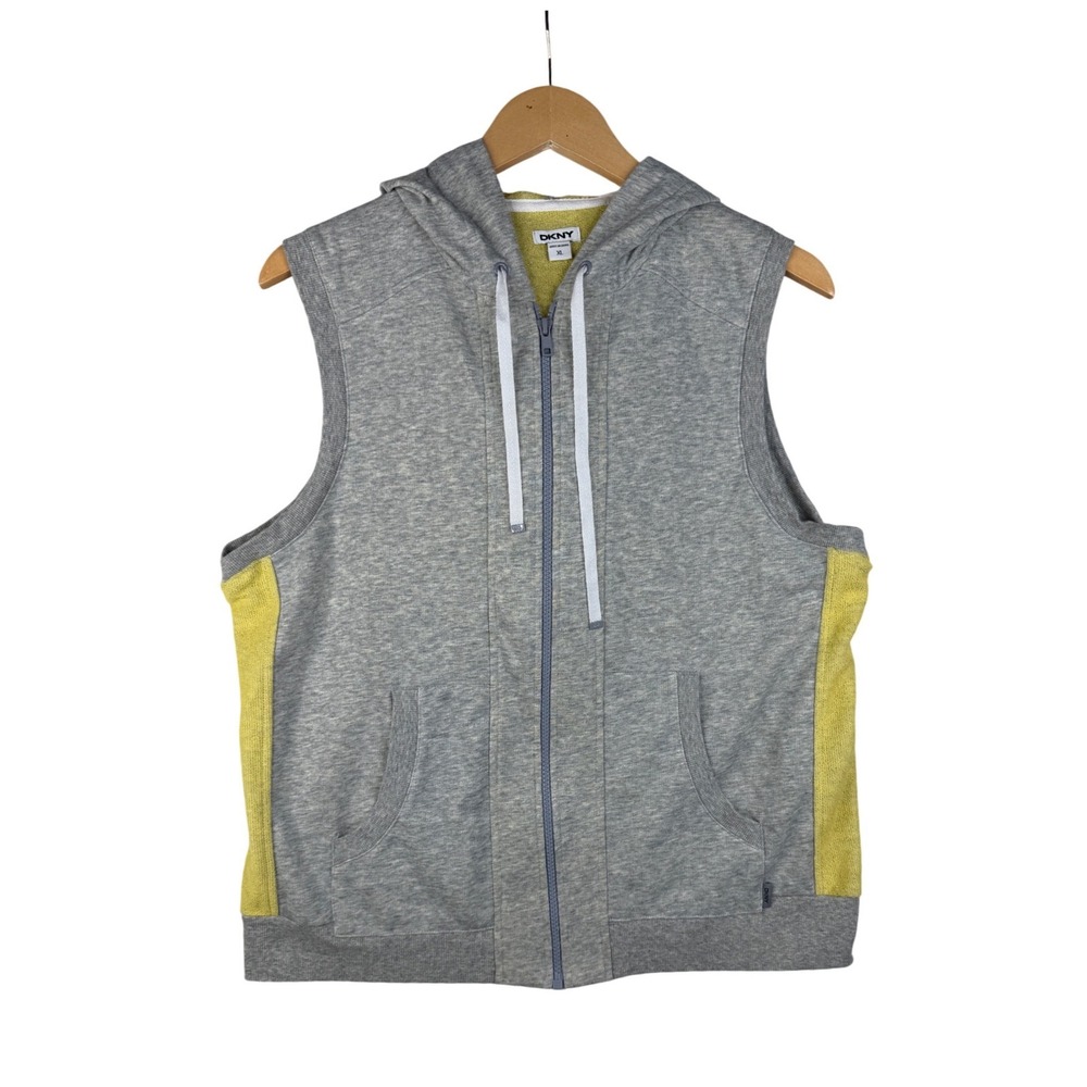 DKNY Sleeveless Full Zip Sweater Vest‎ size XL Gray